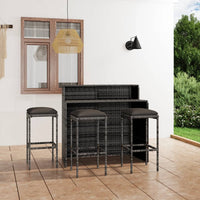 Thumbnail for 4-tlg. Gartenbar-Set mit Kissen Grau