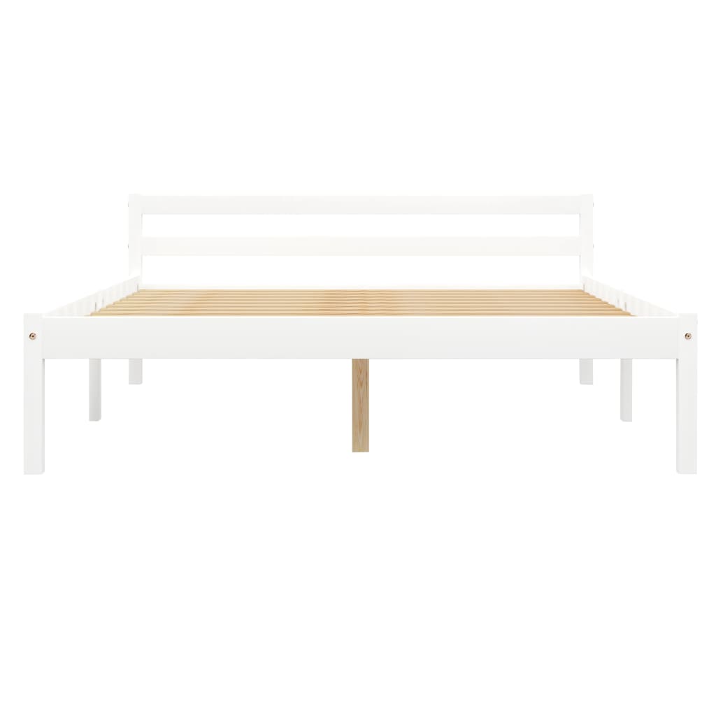 Massivholzbett mit 2 Schubladen Weiß Kiefer 140x200 cm