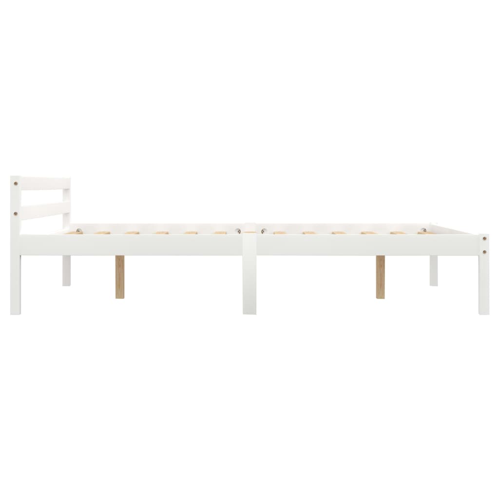 Massivholzbett mit 2 Schubladen Weiß Kiefer 140x200 cm