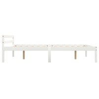 Thumbnail for Massivholzbett mit 2 Schubladen Weiß Kiefer 140x200 cm