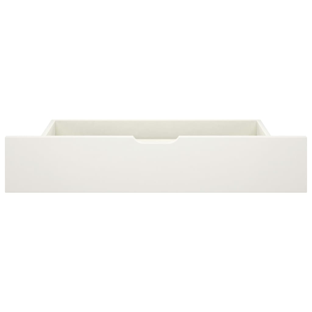 Massivholzbett mit 2 Schubladen Weiß Kiefer 140x200 cm