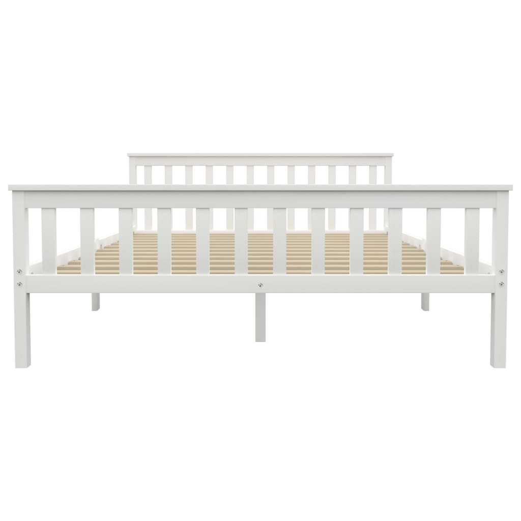 Massivholzbett mit 2 Schubladen Weiß Kiefer 160x200 cm