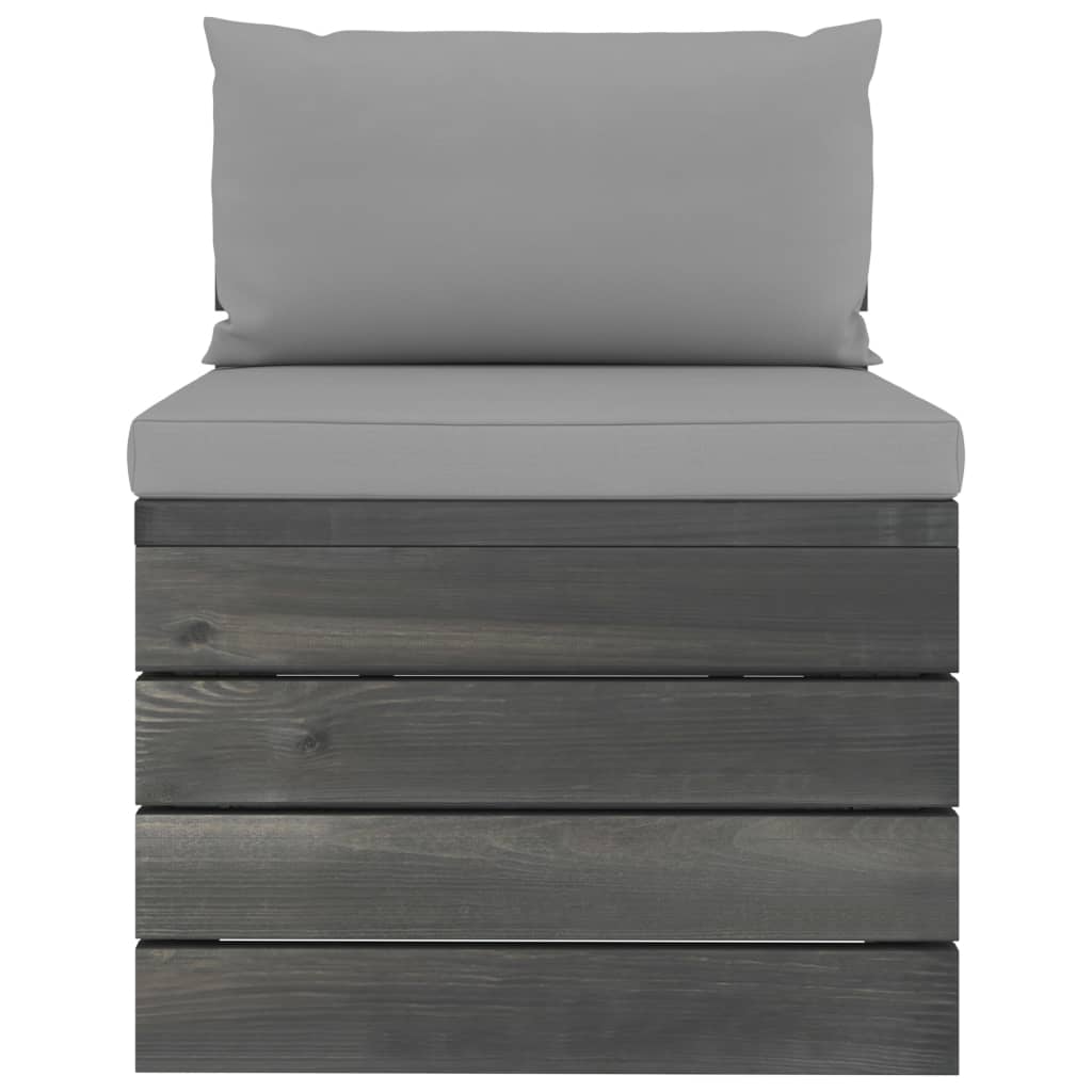 Garten-Paletten-Mittelsofa mit Kissen Kiefernholz