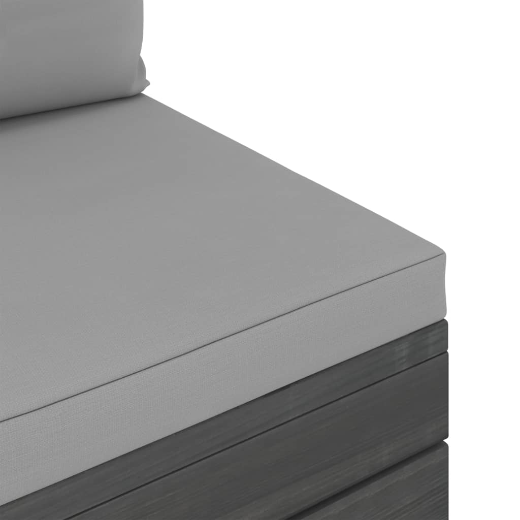 Garten-Paletten-Mittelsofa mit Kissen Kiefernholz