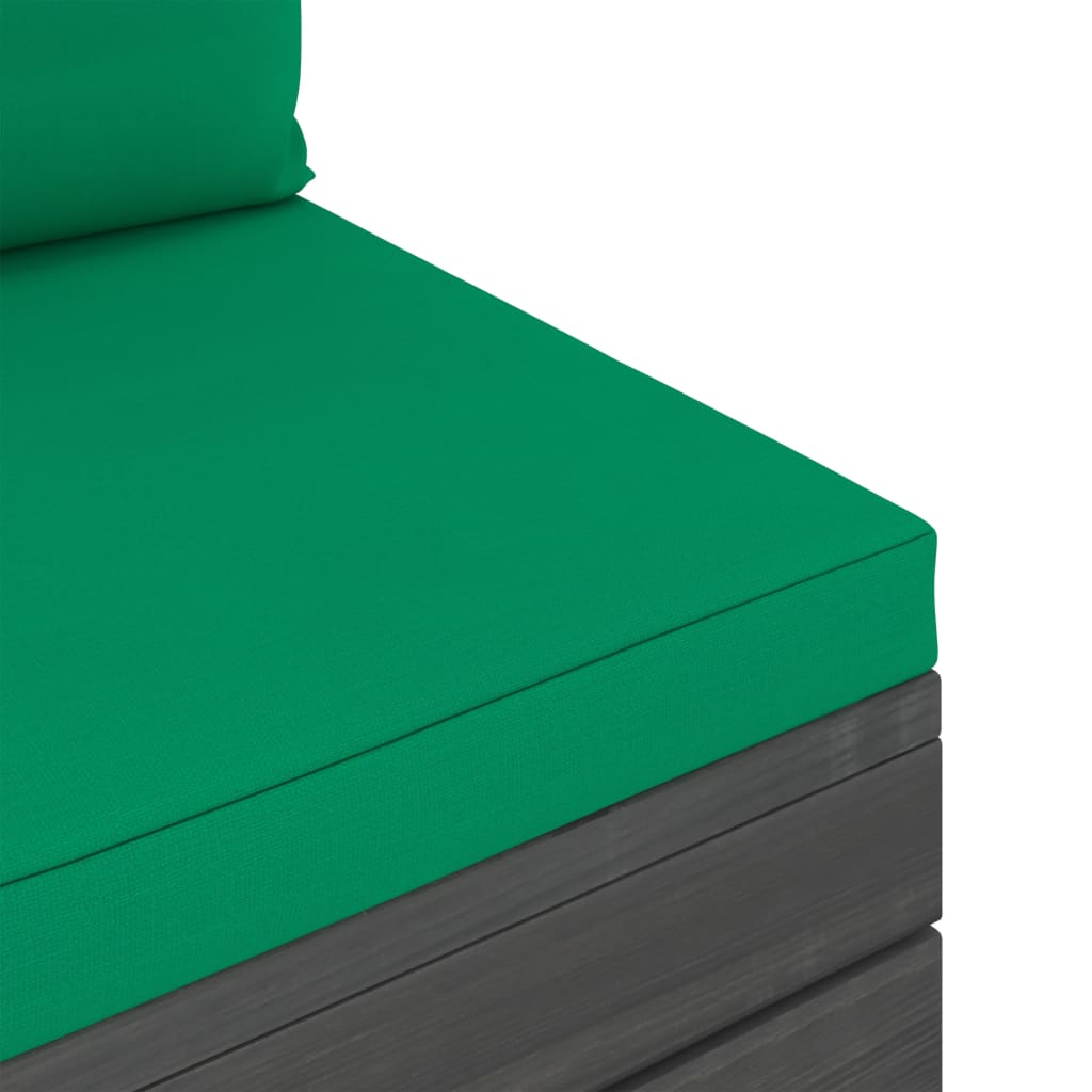 Garten-Paletten-Mittelsofa mit Kissen Kiefernholz