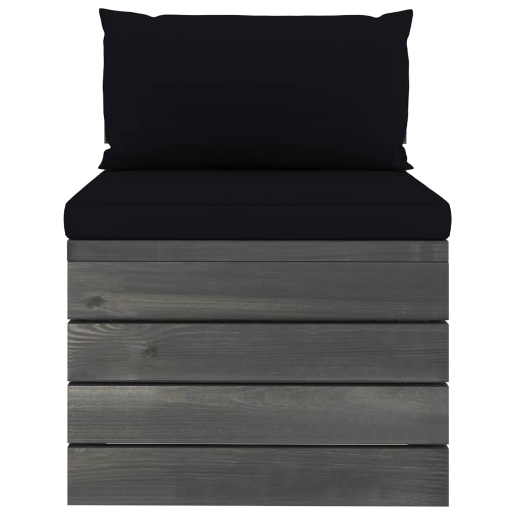 Garten-Paletten-Mittelsofa mit Kissen Kiefernholz