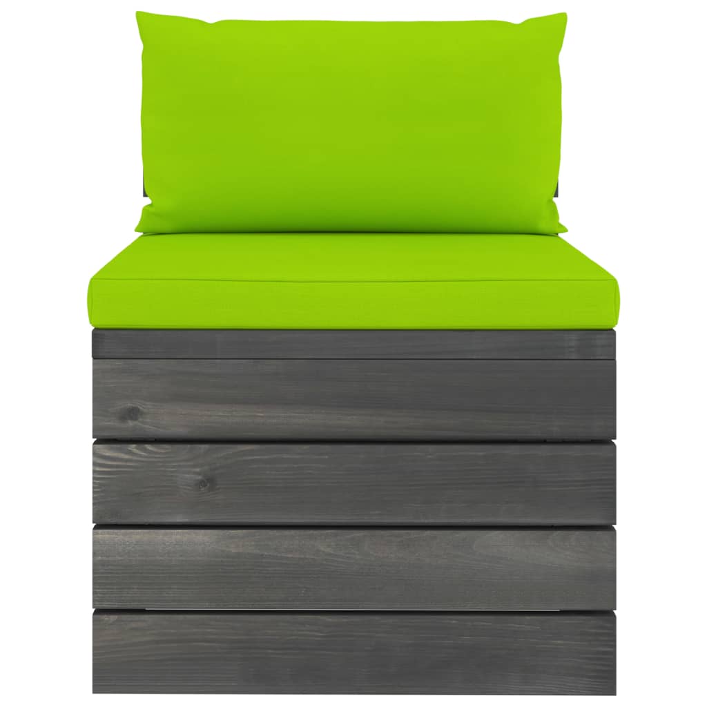 Garten-Paletten-Mittelsofa mit Kissen Kiefernholz