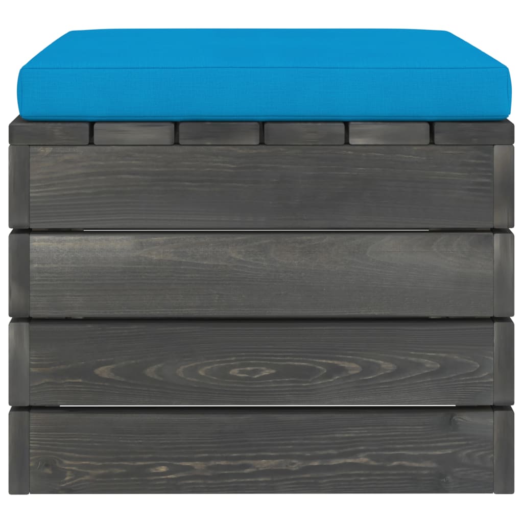 Garten-Paletten-Hocker mit Sitzkissen Kiefernholz