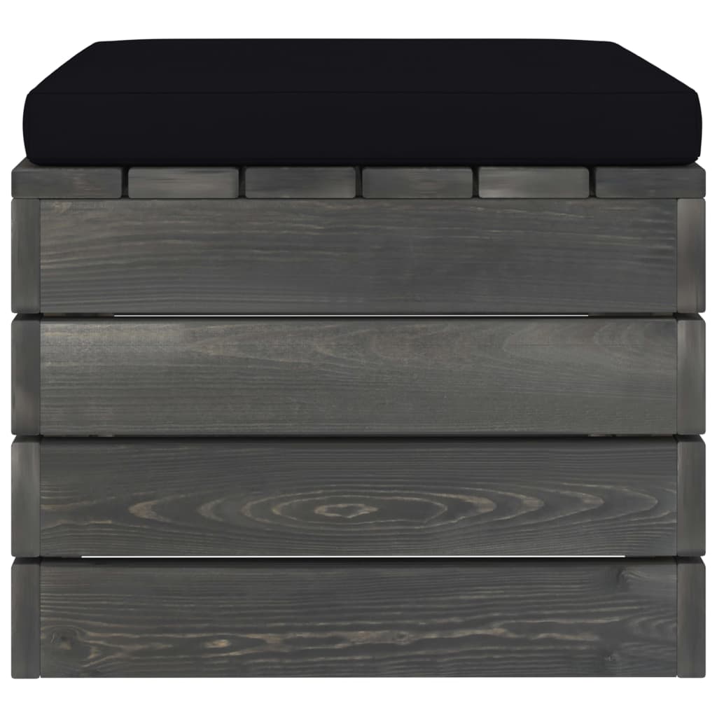 Garten-Paletten-Hocker mit Sitzkissen Kiefernholz