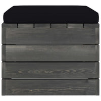 Thumbnail for Garten-Paletten-Hocker mit Sitzkissen Kiefernholz