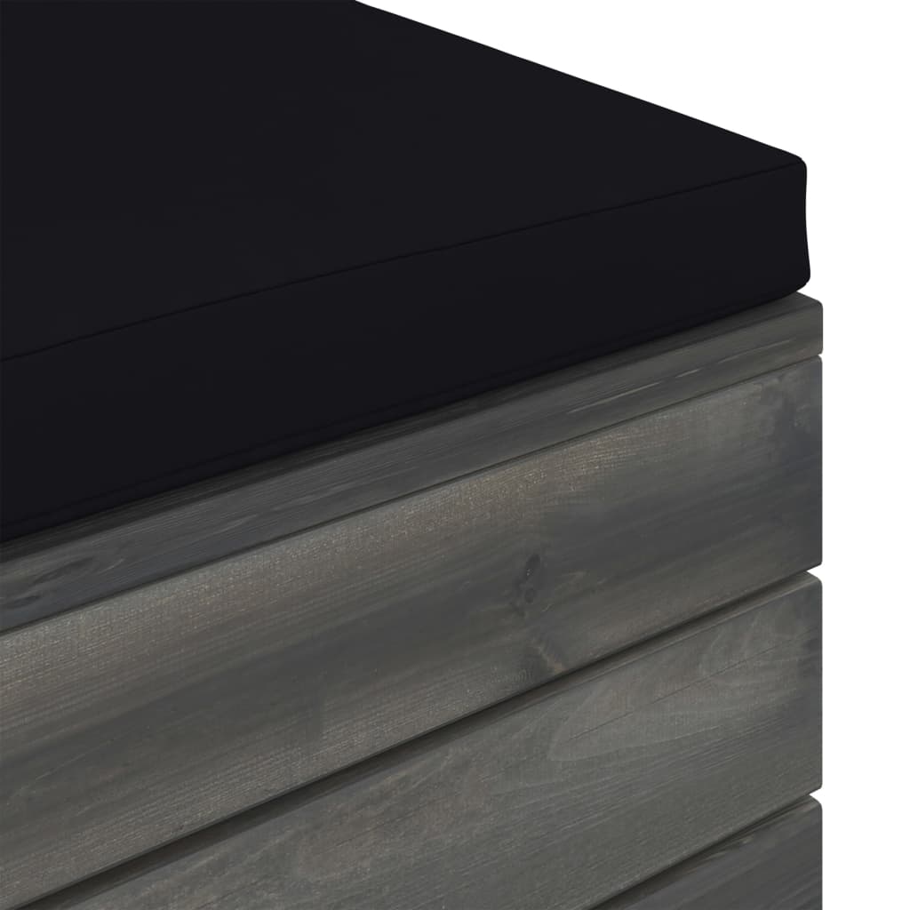 Garten-Paletten-Hocker mit Sitzkissen Kiefernholz