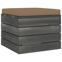 Thumbnail for Garten-Paletten-Hocker mit Taupe Sitzkissen Kiefernholz