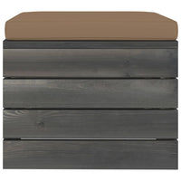 Thumbnail for Garten-Paletten-Hocker mit Taupe Sitzkissen Kiefernholz