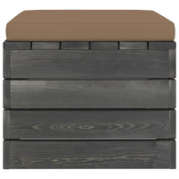 Thumbnail for Garten-Paletten-Hocker mit Taupe Sitzkissen Kiefernholz