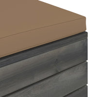 Thumbnail for Garten-Paletten-Hocker mit Taupe Sitzkissen Kiefernholz