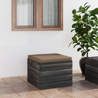 Thumbnail for Garten-Paletten-Hocker mit Taupe Sitzkissen Kiefernholz
