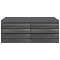 Thumbnail for Garten-Paletten-Hocker 2 Stk. mit Kissen Kiefer Massivholz