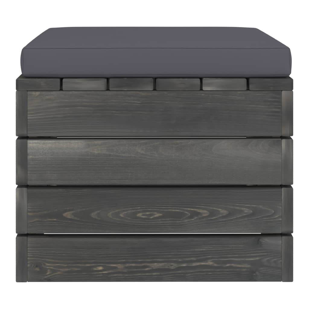 Garten-Paletten-Hocker 2 Stk. mit Kissen Kiefer Massivholz