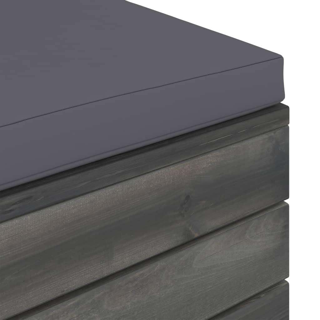 Garten-Paletten-Hocker 2 Stk. mit Kissen Kiefer Massivholz