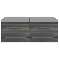 Thumbnail for Garten-Paletten-Hocker 2 Stk. mit Kissen Kiefer Massivholz