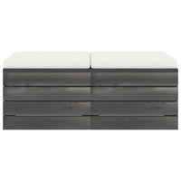 Thumbnail for Garten-Paletten-Hocker 2 Stk. mit Kissen Kiefer Massivholz