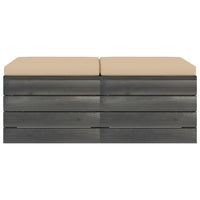 Thumbnail for Garten-Paletten-Hocker 2 Stk. mit Kissen Kiefer Massivholz