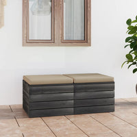 Thumbnail for Garten-Paletten-Hocker 2 Stk. mit Kissen Kiefer Massivholz