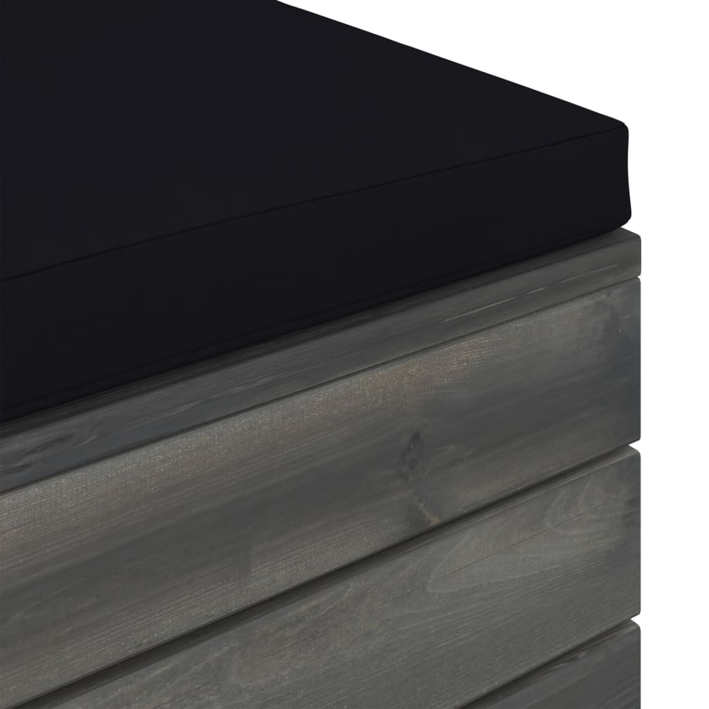 Garten-Paletten-Hocker 2 Stk. mit Kissen Kiefer Massivholz