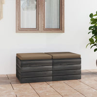 Thumbnail for Garten-Paletten-Hocker 2 Stk. mit Kissen Kiefer Massivholz
