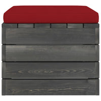 Thumbnail for Garten-Paletten-Hocker 2 Stk. mit Kissen Kiefer Massivholz