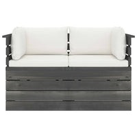 Thumbnail for Garten-Palettensofa 2-Sitzer mit Kissen Kiefer Massivholz