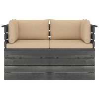 Thumbnail for Garten-Palettensofa 2-Sitzer mit Kissen Kiefer Massivholz