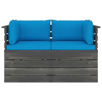 Thumbnail for Garten-Palettensofa 2-Sitzer mit Kissen Kiefer Massivholz