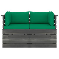 Thumbnail for Garten-Palettensofa 2-Sitzer mit Kissen Kiefer Massivholz