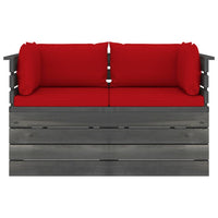 Thumbnail for Garten-Palettensofa 2-Sitzer mit Kissen Kiefer Massivholz