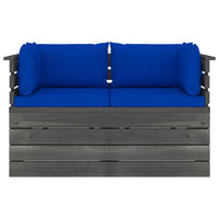 Thumbnail for Garten-Palettensofa 2-Sitzer mit Kissen Kiefer Massivholz