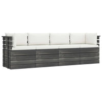 Thumbnail for Garten-Palettensofa 4-Sitzer mit Kissen Kiefer Massivholz