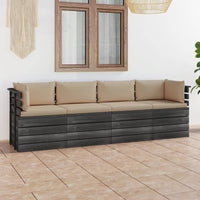 Thumbnail for Garten-Palettensofa 4-Sitzer mit Kissen Kiefer Massivholz