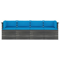 Thumbnail for Garten-Palettensofa 4-Sitzer mit Kissen Kiefer Massivholz