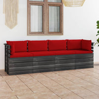 Thumbnail for Garten-Palettensofa 4-Sitzer mit Kissen Kiefer Massivholz
