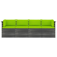 Thumbnail for Garten-Palettensofa 4-Sitzer mit Kissen Kiefer Massivholz