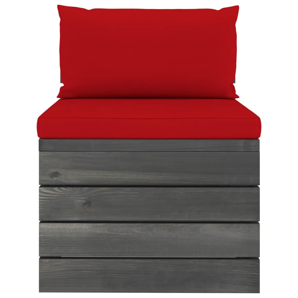 5-tlg. Garten-Sofagarnitur aus Paletten mit Kissen Kiefernholz