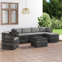 Thumbnail for 7-tlg. Garten-Sofagarnitur aus Paletten mit Kissen Kiefernholz