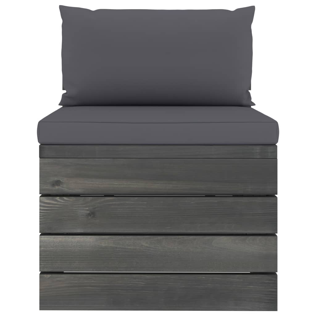 6-tlg. Garten-Sofagarnitur aus Paletten mit Kissen Kiefernholz