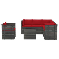 Thumbnail for 7-tlg. Garten-Sofagarnitur aus Paletten mit Kissen Kiefernholz