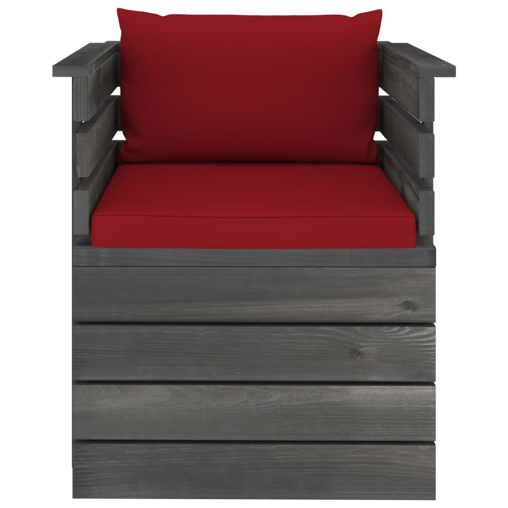 7-tlg. Garten-Sofagarnitur aus Paletten mit Kissen Kiefernholz