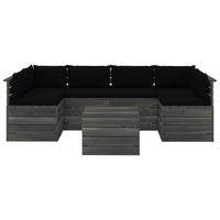 Thumbnail for 7-tlg. Garten-Sofagarnitur aus Paletten mit Kissen Kiefernholz