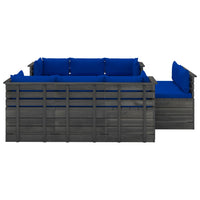 Thumbnail for 9-tlg. Garten-Sofagarnitur aus Paletten mit Kissen Kiefernholz