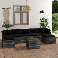 Thumbnail for 8-tlg. Garten-Sofagarnitur aus Paletten mit Kissen Kiefernholz