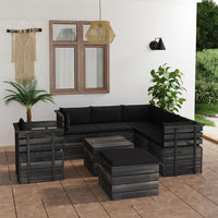 Thumbnail for 8-tlg. Garten-Sofagarnitur aus Paletten mit Kissen Kiefernholz
